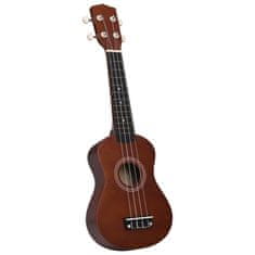 Vidaxl Otroški ukulele soprano s torbo temen les 21"