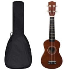 Vidaxl Otroški ukulele soprano s torbo temen les 21"