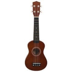 Vidaxl Otroški ukulele soprano s torbo temen les 21"