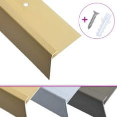 Vidaxl Obrobe za stopnice F-oblike 15 kosov aluminij 90 cm zlate