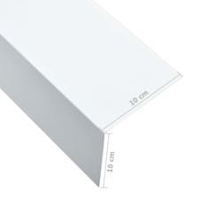 Vidaxl Kotne plošče L-oblike 90° 5 kosov bele 170 cm 100x100 mm