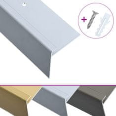 Vidaxl Obrobe za stopnice F-oblike 15 kosov aluminij 90 cm srebrne