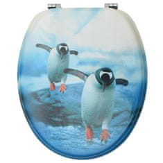 shumee Deska za WC školjko s pokrovom 2 kosa mediapan pingvin