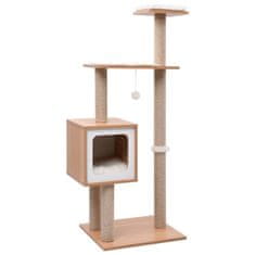 Greatstore Mačje drevo s praskalno podlogo iz sisala 123 cm