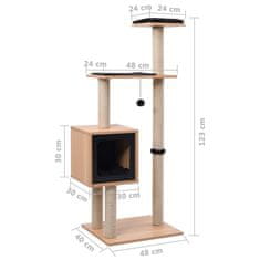 shumee Mačje drevo s praskalniki iz sisala 123 cm