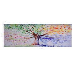 Vidaxl Slika na platnu drevo v dežju večbarvno 120x40 cm