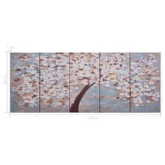 Vidaxl Slika na platnu cvetoče drevo večbarvna 150x60 cm