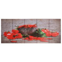Vidaxl Slika na platnu paprika večbarvna 200x80 cm