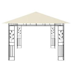 Vidaxl Paviljon s komarnikom in lučkami 4x3x2,73 m krem 180 g/m2