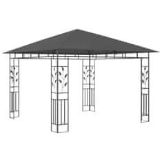 Vidaxl Paviljon s komarnikom in lučkami 3x3x2,73 m antraciten 180 g/m2