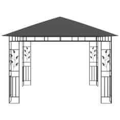 Vidaxl Paviljon s komarnikom in lučkami 3x3x2,73 m antraciten 180 g/m2