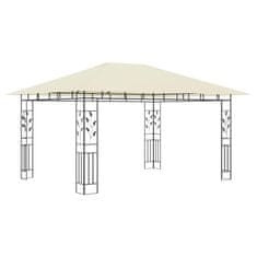 Vidaxl Paviljon s komarnikom in lučkami 4x3x2,73 m krem 180 g/m2