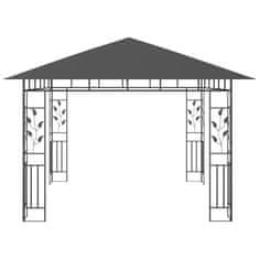 Vidaxl Paviljon s komarnikom in lučkami 3x3x2,73 m antraciten 180 g/m2