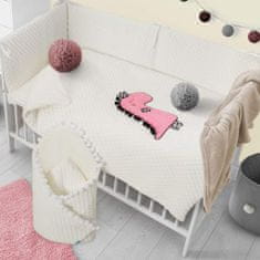 BELISIMA 5delna posteljnina Dino 3D 90/120 kremno rožnata