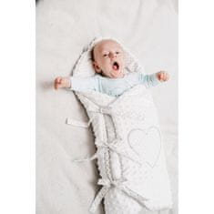 NEW BABY Luksuzni zavitek za novorojenčke Minky Wrap White 73x73 cm