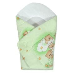 NEW BABY Baby wrap zelena z medvedkom