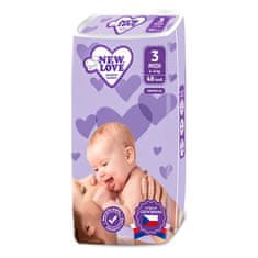 New Love Otroške plenice za enkratno uporabo Premium comfort 3 MIDI 4-9 kg 48 kosov