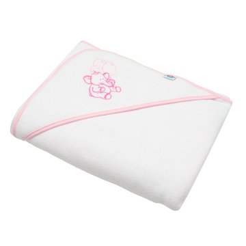 NEW BABY Otroška frotirna brisača z vezenino in kapuco 100x100 beli slon