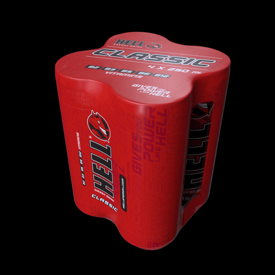 Hell Energy Drink Classic energijska pijača, 4pack x 0,25 l | mimovrste=)