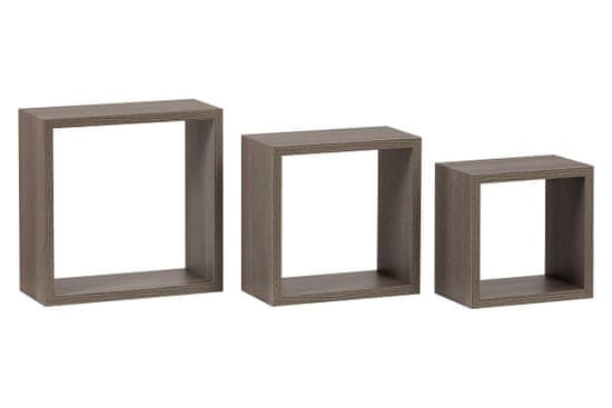 Autronic Stenska polica, komplet 3 kos, MDF, 3D dekor sonoma hrast, pakirano v foliji P-012 SANJE
