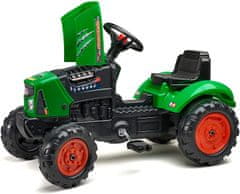 Falk SuperCharger zeleni pedalni traktor s prikolico