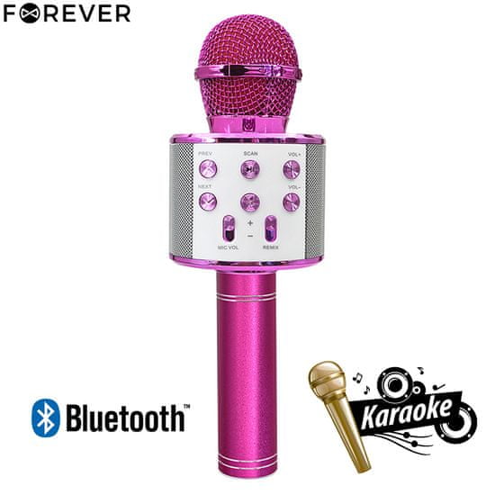 Forever BMS-300 mikrofon in zvočnik, roza - Odprta embalaža