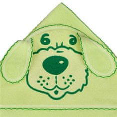 Otroška frotirna brisača 80x80 pasja zelena