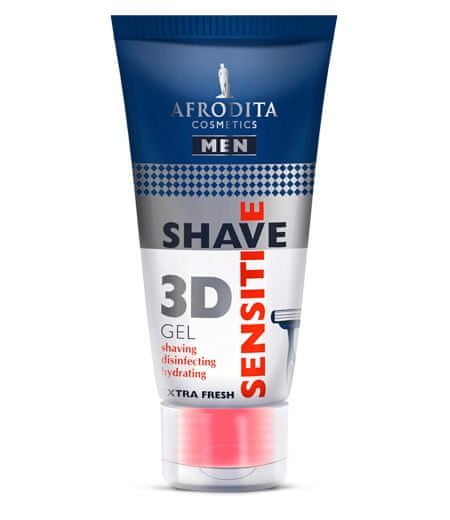 Kozmetika Afrodita Men Sensitive Shave gel za britje, 3D, 150 ml