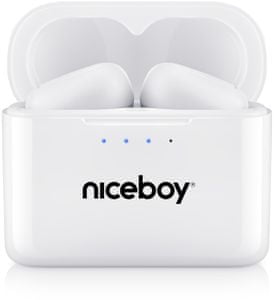 bluetooth 5.0 niceboy hive podsie slušalke brezžične popolnoma čist zvok true wireless maxxbass do 15 h delovanja baterije ip54 vodoodporne odporne na prah microUSB polnjenje handsfree mikrofon z redukcijo šumov smart buttons