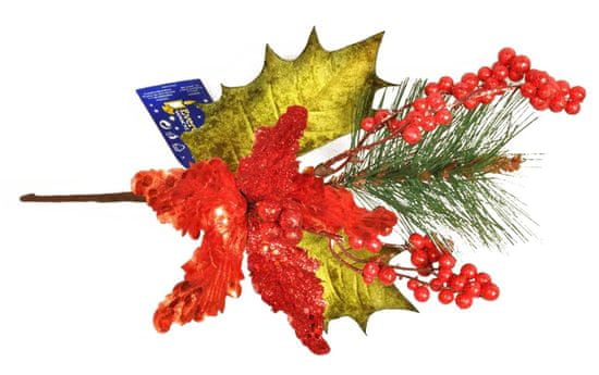 EverGreen zasnova z božičnim okrasjem in jagodami, višina 45 cm A