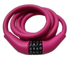 Carol Cycle ključavnica 12 x 1500 mm, mehka, na številke, nastavljiva kombinacija, roza