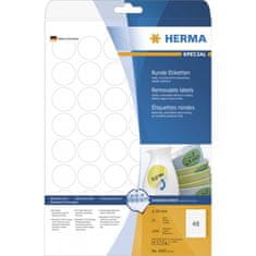 Herma Movables® 4387 etikete, A4, krog, 30 mm, bele