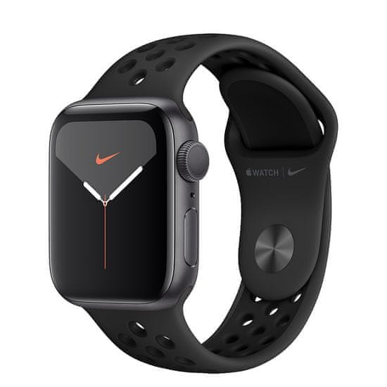 Apple Watch Nike Series 5 GPS, 44 mm, aluminijasto ohišje v Space Gray barvi s črnim paščkom