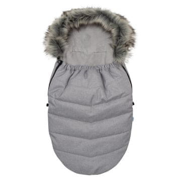 NEW BABY Novi otroški slinček s krznenim plaščem svetlo sive barve