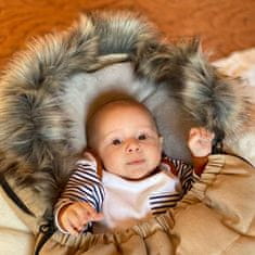 NEW BABY baby fleece s krznenim plaščem temno siva