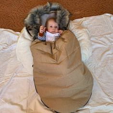 NEW BABY baby fleece s krznenim plaščem temno siva