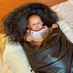 NEW BABY Sling za dojenčke 3v1 s krznenim plaščem temno modra