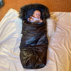 NEW BABY 3v1 nosilec za dojenčke s krznenim plaščem črn