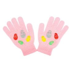 NEW BABY Otroške zimske rokavice Girl svetlo roza - 122 (6-7 let)