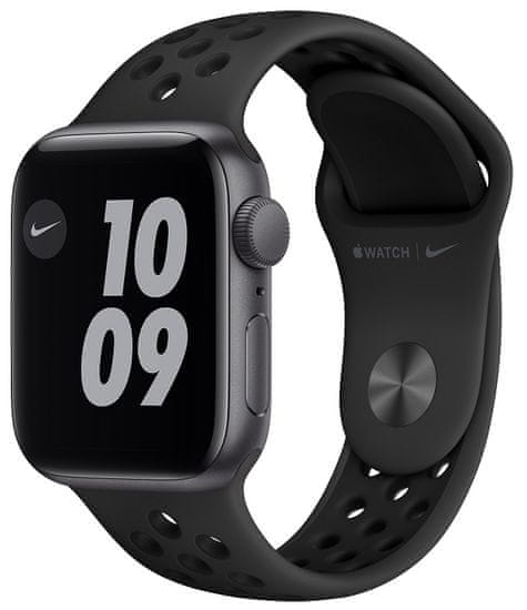 Apple Watch Nike SE pametna ura, 40 mm, vesoljsko sivo aluminijasto ohišje s črnim športnim paščkom