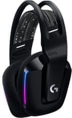Logitech G733 Lightspeed brezžične slušalke, črne - odprta embalaža