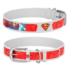 WAUDOG Usnjena ovratnica Superman DC COMICS bela 18-24 cm, širina: 9 mm rdeča