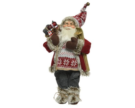 Kaemingk Dekoracija Božička s smučmi in puloverjem - 45 cm