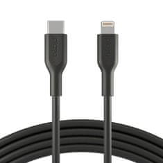 Belkin Playa Lightning na USB-C kabel, 1 m, črn