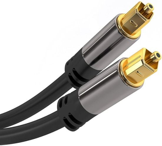 PremiumCord Toslink M/M optični kabel OD:6 mm, Gold design 1m, kjtos6-1