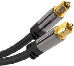 PremiumCord Toslink M/M optični kabel OD:6 mm, Gold design 3m, kjtos6-3
