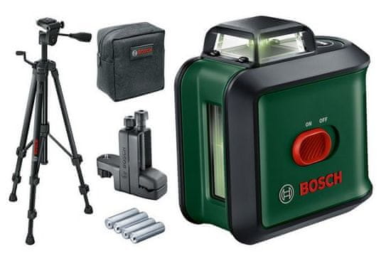 Bosch Universal Level 360 + TT 150 + MM03 linijski laser z zelenim žarkom, stojalom in držalom (0603663E01) - odprta embalaža