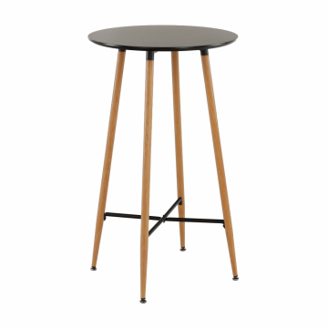 KONDELA Barska miza, črna/hrast, premer 60 cm, IMAM