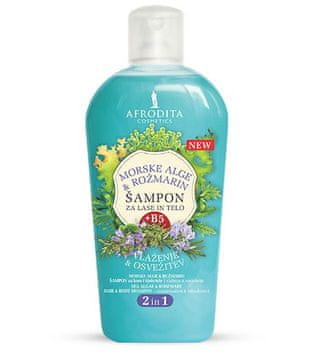 Kozmetika Afrodita šampon za lase in telo, morske alge & rožmarin, 1000 ml