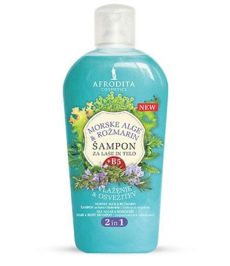 Kozmetika Afrodita šampon za lase in telo, morske alge & rožmarin, 1000 ml